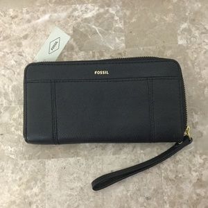 Fossil Black Leather Wallet NWT
